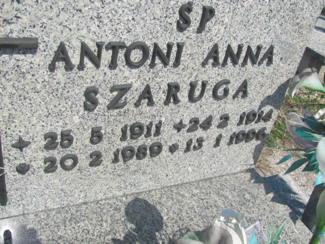 Anna Szaruga 1914 Knurów - Grobonet - Wyszukiwarka osób pochowanych