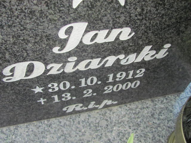Jan Dziarski 1912 Knurów - Grobonet - Wyszukiwarka osób pochowanych